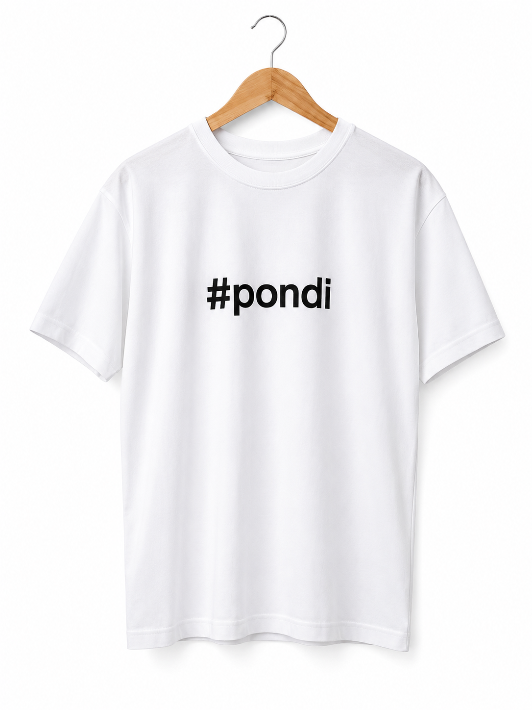 White #Pondi T-Shirt